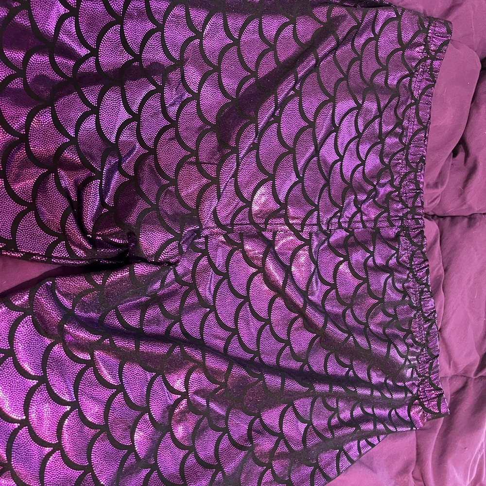 Purple Mermaid Scale Leggings